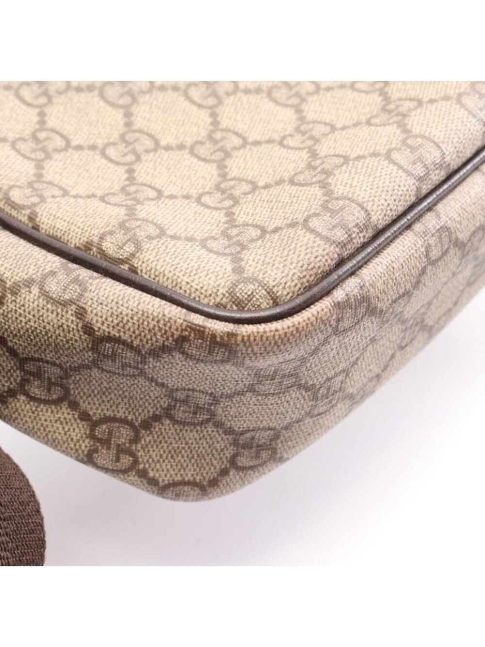 Gucci Shoulder Bag GG Plus Beige Brown Co Ting Canvas Leather Split - Picture 15 of 15